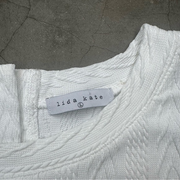 Lida Kate Knit Oversized Short Sleeve T-Shirt Sz L - Picture 7 of 9